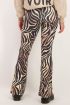 Beige flared broek met zebraprint | My Jewellery