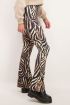 Beige flared broek met zebraprint | My Jewellery