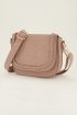 Beige gevlochten schoudertas