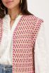 Beige gilet with pink and green flower print | My Jewellery