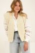 Beige grof gebreid gilet met schoudervulling | My Jewellery