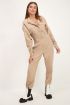 Beige jumpsuit lange mouwen