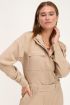 Beige jumpsuit lange mouwen