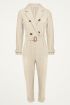 Beige Jumpsuit Met Tailleriem, onesie