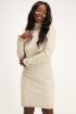Beige jurk gebreid & ruffle | Jurkjes | My Jewellery