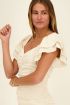 Beige jurk met ruches  | My Jewellery
