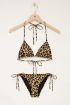 Beige leopard print triangle bikini set | My Jewellery