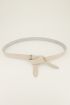 Beige leren knoopriem