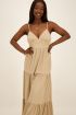 Beige maxi jurk met strikdetail op rug | My Jewellery