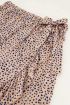 Beige midi rok met ruffle & print