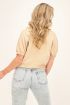 Beige oversized shirt met elastische mouwen | My Jewellery