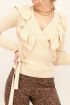 Beige overslagvest met ruffle | My Jewellery