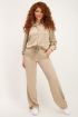 Beige pantalon satijnen look