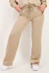 Beige pantalon satijnen look