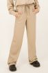 Beige pantalon satijnen look