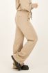 Beige pantalon satijnen look