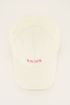 Beige pet ribstof met Mon Chéri tekst | Pet | My Jewellery