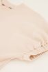 Beige shirt met elastische mouwen