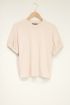 Beige shirt met elastische mouwen