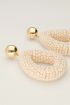 Beige statement earrings with rhinestones | My Jewellery