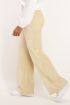 Beige straight fit broek met corduroy