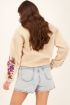 Beige sweater met bloemen embroidery | My Jewellery