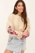 Beige sweater met bloemen embroidery | My Jewellery