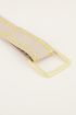 Beige tailleriem met goudkleurige studs