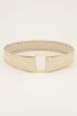 Beige tailleriem met goudkleurige studs