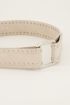 Beige tailleriem met zilverkleurige studs