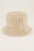 Beige teddy bucket hat