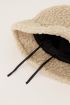 Beige teddy bucket hat