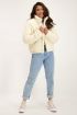 Beige teddy puffer jacket