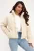 Beige teddy puffer jacket