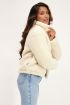 Beige teddy puffer jacket