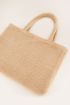 Beige teddy shopper