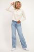 Beige trui met ruffle mouw