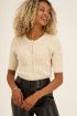 Beige vest met kabels & knopen | My Jewellery