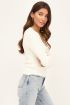 Beige vest met knopen | Top met lange mouwen | My Jewellery