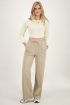 Beige wide leg trousers with pintuck | My Jewellery