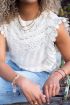 Beige crochet top met ruffles | My Jewellery