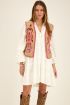 Beige gilet with colourful embroidery | My Jewellery