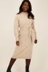 Beige gebreide jurk met lage col | My Jewellery
