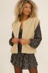 Beige teddy gilet met plooien | My Jewellery