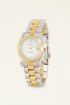 Bicolor horloge met schakelband & witte wijzerplaat | My Jewellery