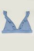 Bikini top met frills blauw