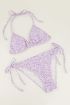 Lila triangel bloemen bikini set