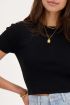 Black basic crop top with short sleeves | My Jewellery