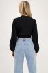 Black crinkle crop top with knot | My Jewellery