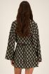 Zwarte jurk met beige geografische print & lagen | My Jewellery